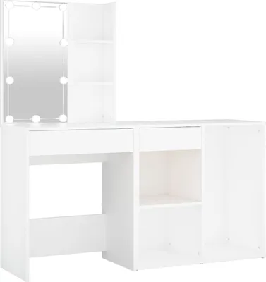 Immagine prodotto di Comodino a LED con mobile in legno bianco