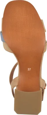 Produktbild von MARCO TOZZI Damen Sandale Textil Karree Kreuzriemen Blockabsatz 2-28387-44, Größe:36 EU, Farbe:Mehrfarbig