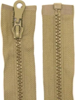 Two zipper halves shown side-by-side against a white background.