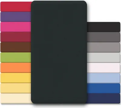 Produktbild von Doppelpack Lucina Laken 180x200-200x200 schwarz Baumwolle Jersey 130g/m²