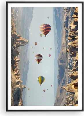 Produktbild von Gerahmtes Poster - Schwarzer Rahmen - Surrealismus Flug Luftballons - 70x100 cm - Wand Bild - Wanddeko - Wandbilder - Kunstposter - Wandposter - Bilderrahmen - Bilder - Kunstdruck - P2BPA70x100-4454