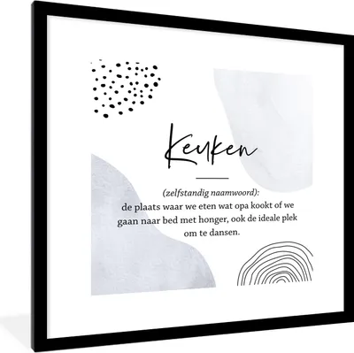 Produktbild von MuchoWow® Gerahmtes Poster Küche - Großvater - Zitate - Wörterbuch - Definition Küche 40x40 cm - Poster mit Schwarzem Bilderrahmen Wandposter Rahmen Foto Bilder - Poster - Plakat im Rahmen