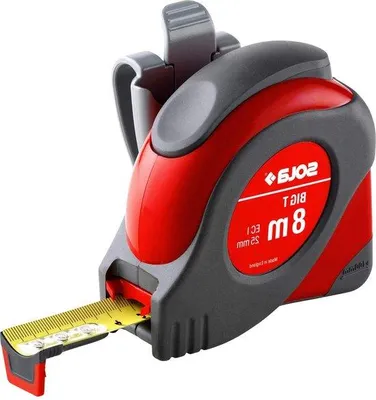 Image de Mètre ruban robuste de 8 m, 25 mm, en acier, jaune, classe de précision I
