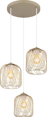 Produktbild von Globo Lighting Hängeleuchte Metall sandfarben matt, 3x E27