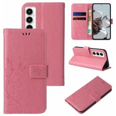 Produktbild von Kunstleder Flip-Hülle Floral für Samsung Galaxy A34 5G - Farbe: Rosegold - Modellkompatibilität: Für Samsung Galaxy A35 5G