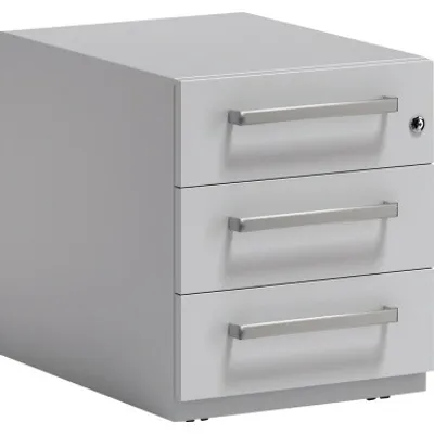 Produktbild von BISLEY Rollcontainer Note Maße: 42 x 49,5 x 56,5 cm (B x H x T) Werkstoff: Stahlblech, pulverbeschichtet Farbe: lichtgrau