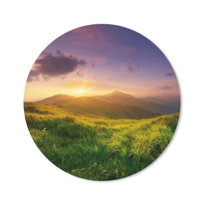 Produktbild von MuchoWow® Mauspad Mousepad Berge - Sonne - Natur 20x20 cm - Mousepads - Maus Mat - Pad - Mausunterlage - Schreibtischmatte