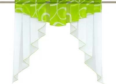 Produktbild von Delien Scheibengardine Vintage Voile Bistrogardine Tunnelzug Kurzstore Küche Gardine Grün BxL 140x145 cm