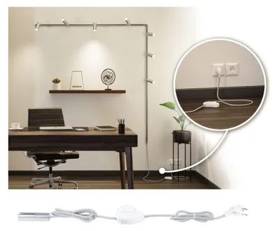 Image de Paulmann Urail Câble d'alimentation avec interrupteur 2,4 m chrome/mat