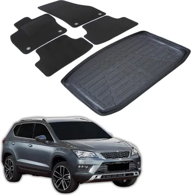 Obrázek produktu pro Sada Velurových Koberců a Vaničky do Kufru pro Seat Ateca 4x2 2017-2023