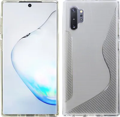 Produktbild von cofi1453® S-Line Hülle Bumper kompatibel mit Samsung Galaxy Note 10 Plus (N975F) Silikonhülle Stoßfest Handyhülle TPU Case Cover Transparent