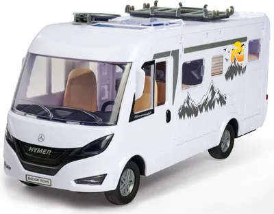 A toy camper van is shown from a three-quarter front angle against a white background.