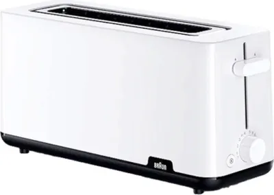 Produktbild von Braun HT1110WH Breakfast1 Langschlitz-Toaster Weiß/Schwarz