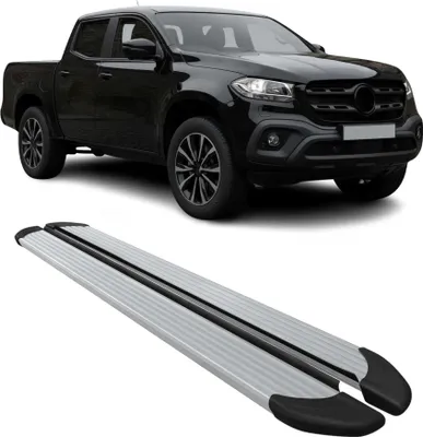 Image de Marchepieds Latéraux pour Mercedes Classe X W470 2017-20 DoubleCab Alu Gris 2Pcs