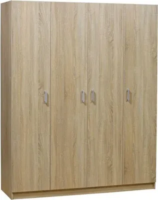 Produktbild von Schlafzimmer - Kleiderschrank, Farbe: Eiche Sonoma - 201 x 160 x 53 cm (H x B x T)