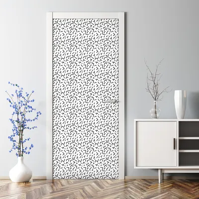 Produktbild von Dekorative Aufkleber selbstklebend Klebefolie Türposter Gestreifte & Kreise 70 x 200 cm