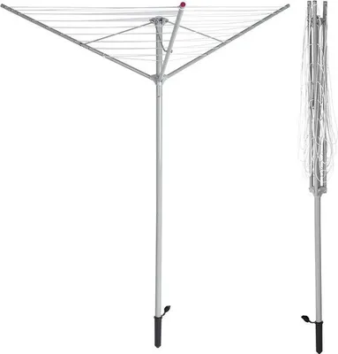 Produktbild von Famanu Wäschetrockner Stahl - 30 m Trockenfläche, faltbar, grau