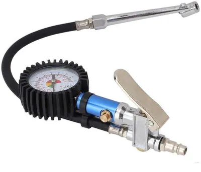 Immagine prodotto di Manometro per la pressione dei pneumatici, con quadrante da 55 mm e testa autoadesiva, adatto per auto, moto e biciclette