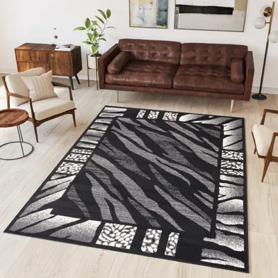 Produktbild von Tapiso Teppich DREAM Modern Grau Creme Schwarz Wohnzimmer  250 x 300 cm