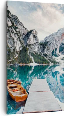 Produktbild von Bild auf Leinwand - Leinwandbild - Einteilig - Boote Berge Hafen - 45x80cm - Wand Bild - Wanddeko - Wandbilder - Leinwanddruck - Bilder - Wanddekoration - Leinwand bilder - Wandbild - PA45x80-5068