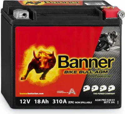 Produktbild von Banner AGM PRO Motorradbatterie 52001 ETX20L 12V 18Ah