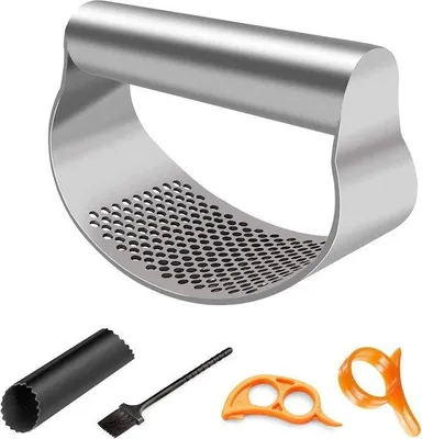 Produktbild von Knoblauchpresse Edelstahl mit Silikon und Bürste