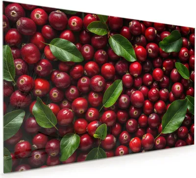 Produktbild von Küchenrückwand Spritzschutz Glas mit Motiv Frische Preiselbeeren 40 x 40 cm