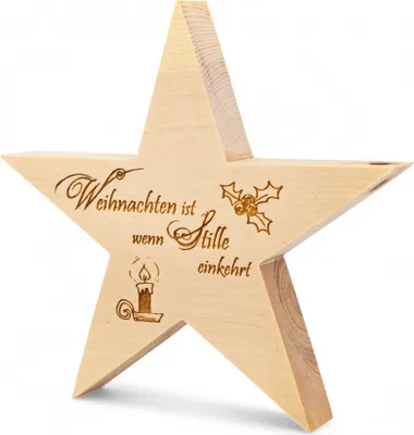 Produktbild von Zirbenstern 17cm Weihnachten ist...