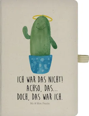 Produktbild von Mr. & Mrs. Panda DIN A5 Baumwoll Notizbuch Kaktus Heilig - Transparent - Geschenk, Frech, Journal, Reisetagebuch, Familie, Lustig, Tagebuch, Schwestern, Eltern, Kakteen