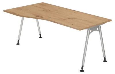 Zdjęcie produktu dla Biurko bümö seria A – wykończenie: dąb sękaty, wymiary: 180 x 100 cm