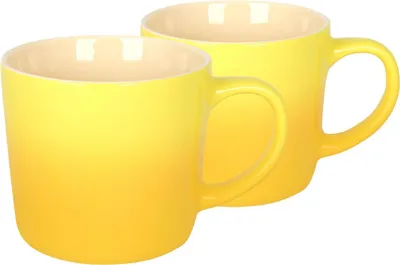 Produktbild von Argon Ta Tassen aus em Bone China – 330 ml – Gelbes Ombre – 2er-Pack