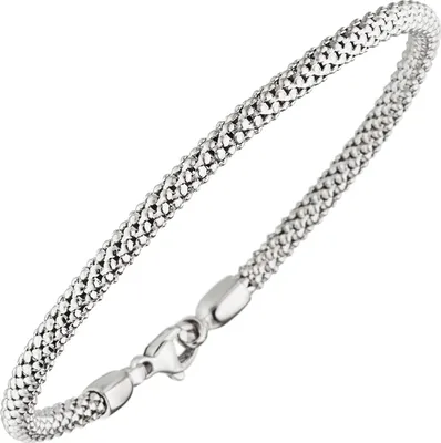 Produktbild von JOBO Armband 750 Gold Weißgold 20 cm Weißgoldarmband Popcorn-Armband