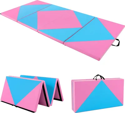 Produktbild von GOPLUS Gymnastikmatte faltbar, 240×117×5 cm Sportmatte mit 2 Tragegriffen und Klettverschlüssen, Bodenmatte für Gymnastik, Yoga & Spielen, für Zuhause