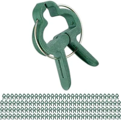 Produktbild von Famanu Pflanzenclips 120 Stück - Kleine Pflanzklemmen für Kletterpflanzen und Tomaten (grün)