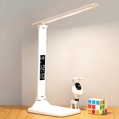Schreibtischlampe LED dimmbar, 5W Augenschutz Tischlampe, 3 Farbtemperaturen, 5 Helligkeitsstufen, Wiederaufladbare Nachttischlampen, Leselampe