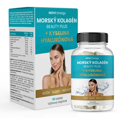 Obrázok produktu pre MOVit Energy Marine Collagen Beauty Plus + kyselina hyalurónová, 90 tabliet