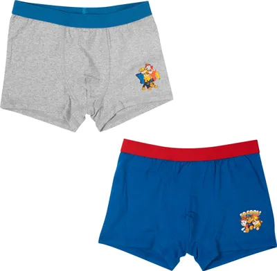 Produktbild von Paw Patrol Boxershorts für Jungen Kinder Unterhose Unterwäsche Grau/Blau (2er Pack), Größe:98-104