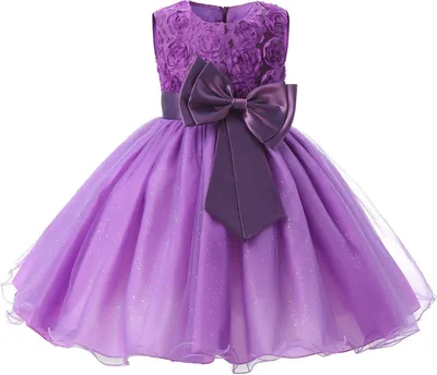 Produktbild von Abendkleid mit Schleife und Blumen - Lila