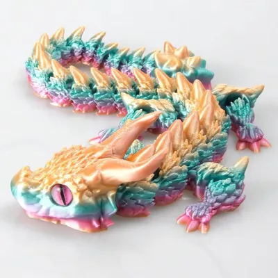 Image de Dragon Wyvern en 3D – Figurine de dragon articulée avec des ailes