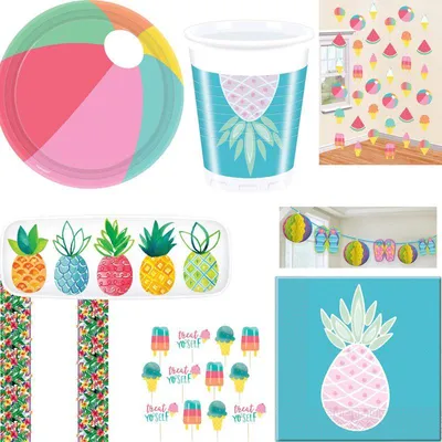 Produktbild von Hawaii Sommerparty Deko Poolparty Partyset Strandparty
