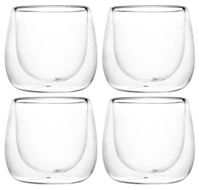 Produktbild von 4er Set Espresso Gläser 80 ml Doppelwandig Borosilikat Thermogläser