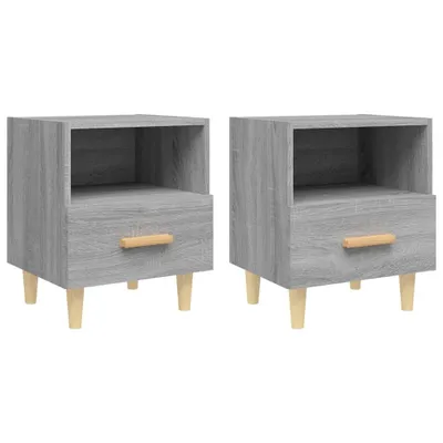 Produktbild von Eleganten-Stil Nachttisch, 2er Set, Beistelltisch,Modernes Design, Grau Sonoma 40x35x47 cm - Nachttische & -schränke - Möbel26