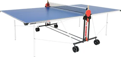 Produktbild von Donic vonkajší stôl na stolný tenis "Outdoor Roller FUN" odolný voči poveternostným vplyvom modrý