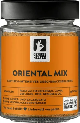 Produktbild von Oriental Mix, gemahlen, exotische Gewürzmischung für authentisch orientalischen Geschmack, 65g im Glas