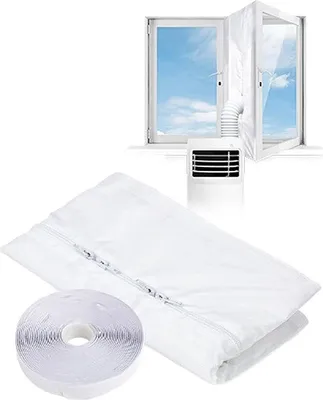Produktbild von Fensterstopper, Fensterabdichtung für mobile Klimaanlagen 400 cm – weiß, kein Bohren,Hitzeschutz, für Fenster & Dachfenster