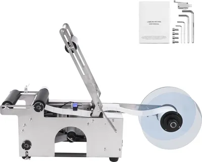Produktbild von SucceBuy Halbautomatische runde Etikettiermaschine von , 20–50 Stück/min, elektrischer Flaschenetikettierer für Flaschen von 0,79–4,72 Zoll mit Druckstange
