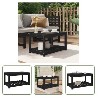Produktbild von The Living Store Gartentisch Schwarz 82,5x50,5x45 cm Massivholz Kiefer