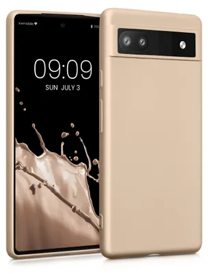 Produktbild von kwmobile Handyhülle für Google Pixel 6a Hülle - Silikon Case metallisch schimmernd - Schutzhülle Cover - Metallic Gold