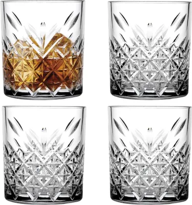 Zdjęcie produktu dla 12x Pasabahce Timeless 52790 Szklany kubek do whisky z kryształowym wzorem 345 ml
