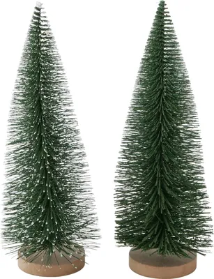 Produktbild von 2tlg Set Deko-Aufsteller Tarvo H32cm grüne Tanne Weihnachts-Baum Advent X-Mas
